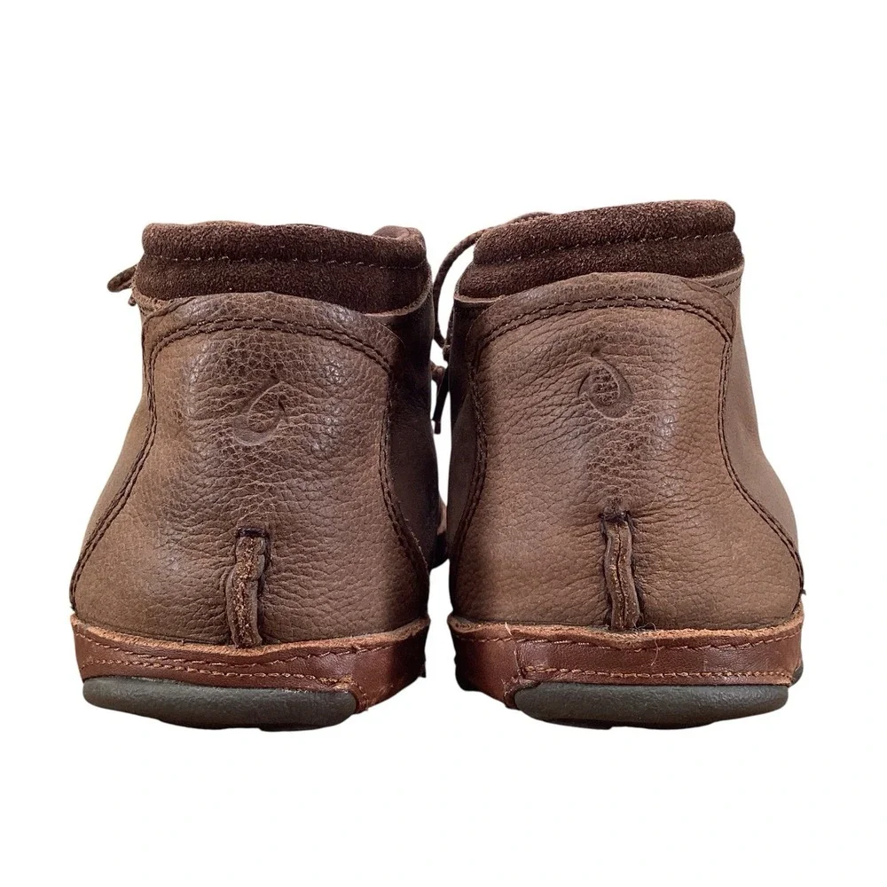 OluKai Hamakua Leather Chukka Saddle Shoes Boots Mens Size 9 Brown